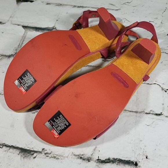 Y2K Diesel Astro Leather Pumps Ankle Strap Heels Sz 6 Orange Pink RARE NEW NOS - Picture 10 of 12